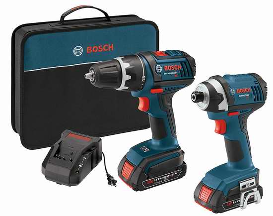  Bosch 博世 CLPK234-181 18伏紧凑型电锤/电钻、冲击起子机套装3.8折 146.66加元限时特卖并包邮！