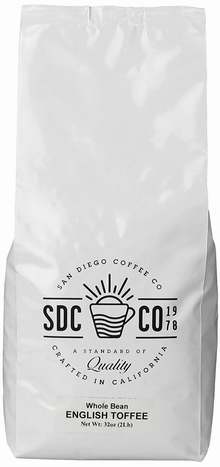  历史新低！San Diego Coffee English Toffee 味 烤咖啡豆2磅2.1折 6.49加元限时特卖！