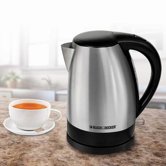  BLACK+DECKER KE1518SD 1.7升不锈钢电热水壶5.6折 29.98加元！