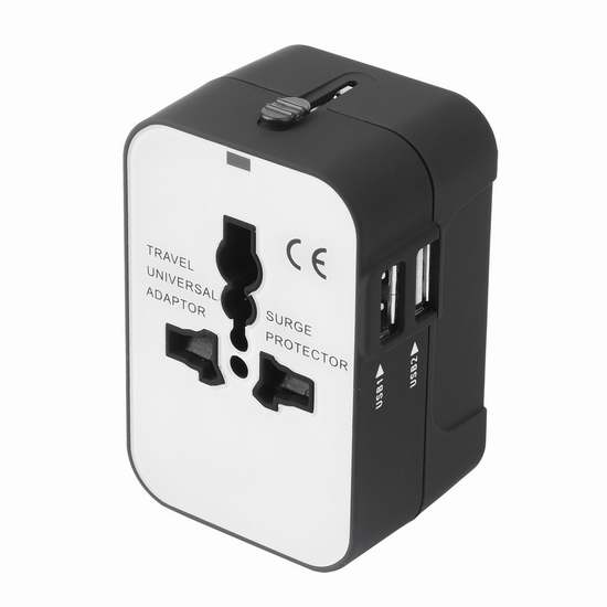  YAMA 全球通用电源插头转换器+双USB充电口 13.59加元限量特卖并包邮！