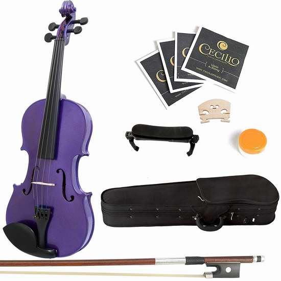  历史新低！美亚热销款 Mendini 3/4 MV-Purple 儿童实木小提琴套装 53.35加元限时特卖并包邮！