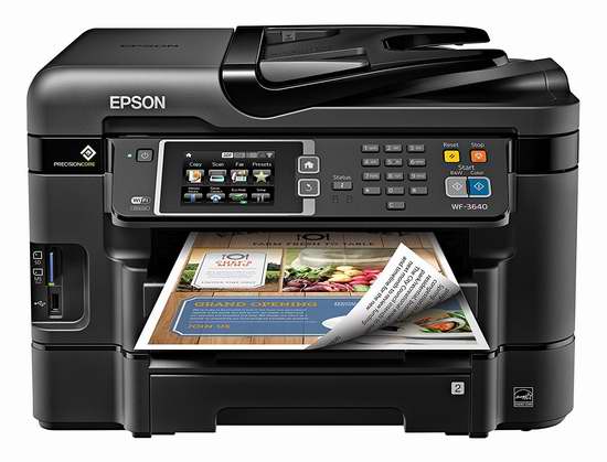  历史新低！Epson 爱普生 Workforce WF-3640 多功能无线彩色喷墨打印机4.2折 85.16加元限时特卖并包邮！