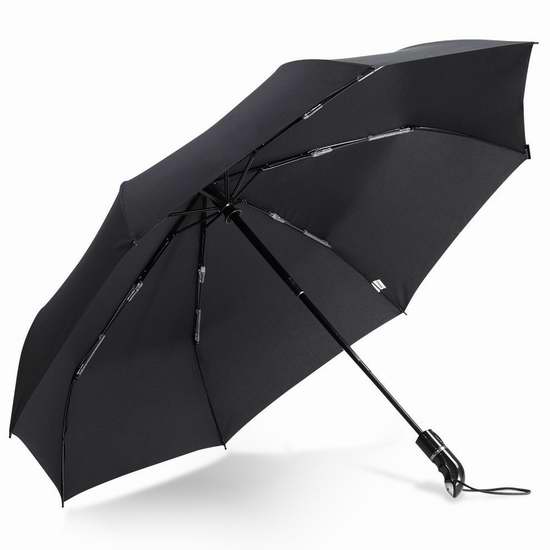  Fnova 45英寸黑色折叠式自动雨伞 13.59加元限量特卖！