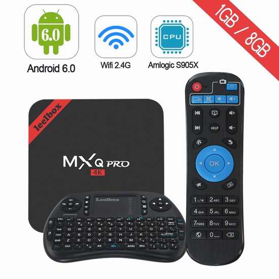  Leelbox MXQ Pro 四核流媒体播放器/网络电视机顶盒+迷你键盘套装 69.99加元限量特卖并包邮！