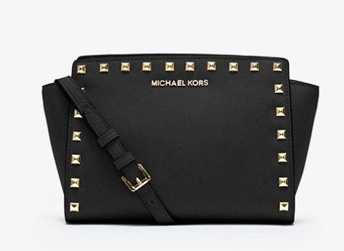  Michael Kors Selma 中号铆钉耳朵包 208.5加元（2色），原价 278加元，包邮