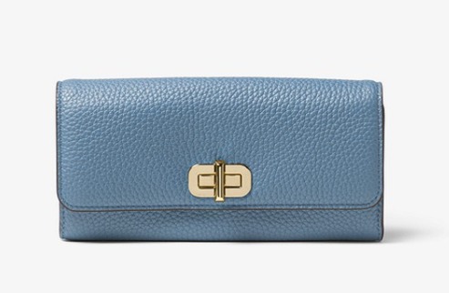  MICHAEL KORS Sullivan靛蓝色长款钱包 99加元，原价 178加元，包邮