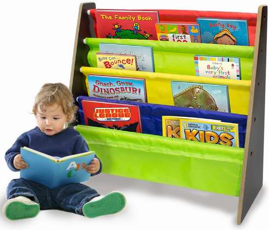  历史新低！Sorbus STRG-BK4-ESP 彩色布艺儿童书架 39.14加元限时特卖并包邮！