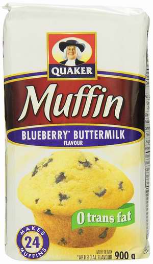  历史新低！Quaker Muffin Mix 蓝莓口味 蛋糕粉（900克x12包）超值装4.9折 22.53加元限时清仓！