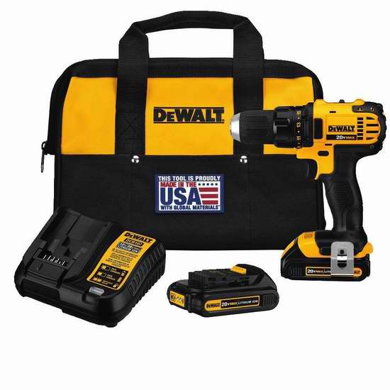  DEWALT 得伟 DCD780C2 20-Volt Max 无绳紧凑型电钻/起子机4.3折 126加元包邮！比Home Depot同款促销还便宜63加元！