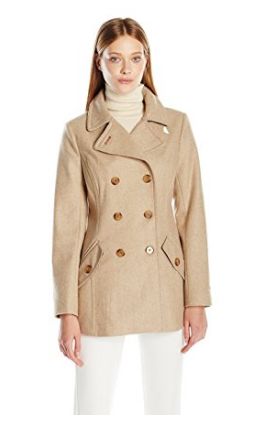  历史新低！Tommy Hilfiger 女士双排扣羊毛呢绒 Peacoat 呢大衣（S、M码）3.2折 48.9加元起限时特卖并包邮！