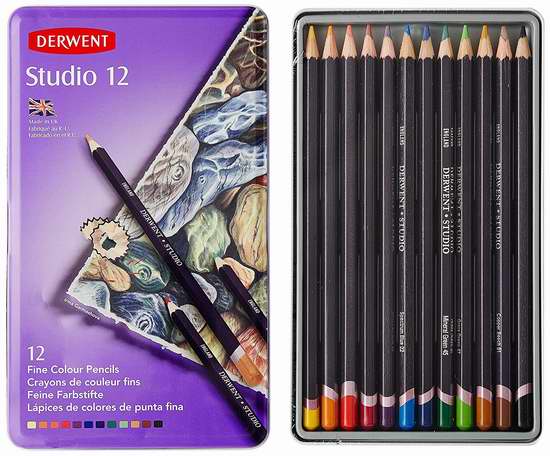  历史新低！Derwent 得韵 32196 铁盒装彩色铅笔（12支） 14.11加元限时特卖！
