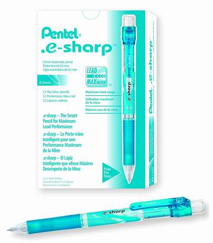  售价大降！历史新低！Pentel e-Sharp 0.5毫米 天蓝色自动铅笔12支装1折 2.99加元限时清仓！