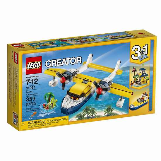  历史新低！LEGO 乐高 31064 创意系列 三合一 海岛探险之旅积木套装（359pcs） 5.9折 26.42加元限时特卖！