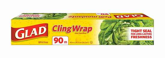  Glad ClingWrap 90米 食物保鲜膜 3.99加元限时特卖！