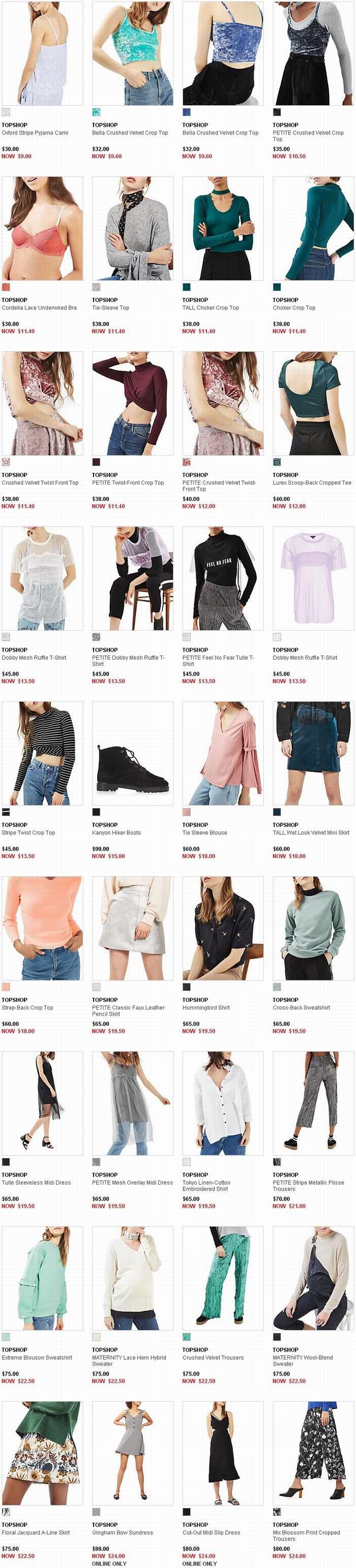 英国第一高街品牌季中特卖！精选63款 Topshop 女式时尚服饰全部3折限时清仓！售价低至9加元！
