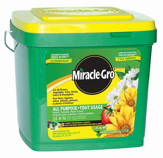  销量冠军！Miracle-Gro 24-8-16 水溶性植物复合肥料（1.71公斤） 9.88加元！