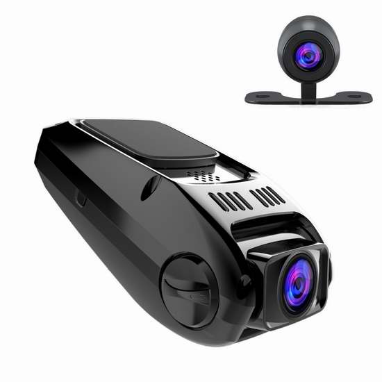  APEMAN 1.5英寸1080P全高清广角双镜头GPS夜视行车记录仪 76.49加元限量特卖并包邮！
