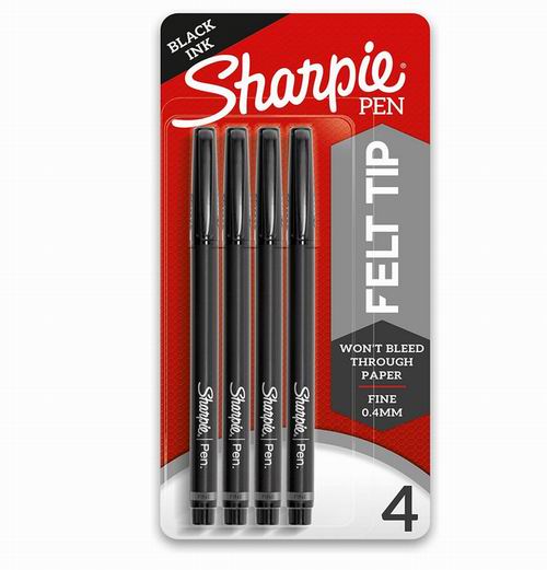  Sharpie 锐意 1742661 极细防褪色 黑色马克笔4件套 5.03加元（原价 8.89加元）