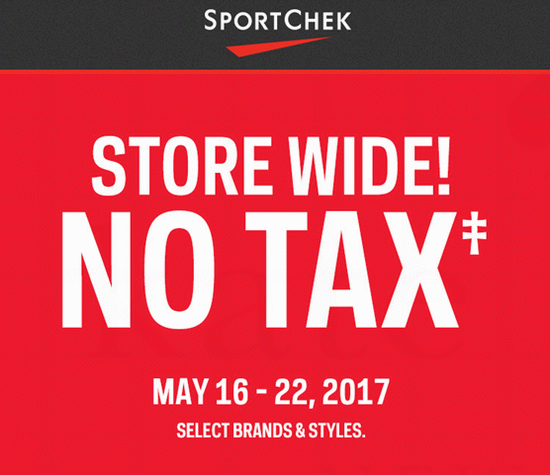  Sport Chek 精选大量服饰、鞋靴、自行车、运动器材等5折起限时特卖！全场免税！