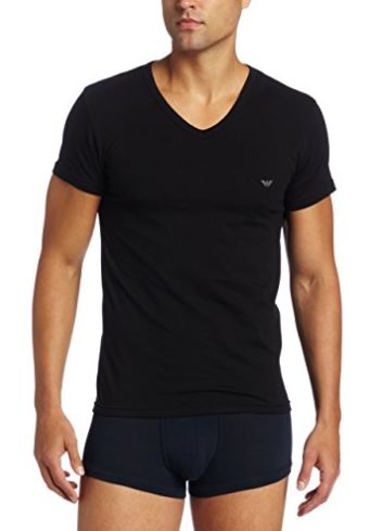  Emporio Armani 阿玛尼黑色男士V领Tee 25.5加元，原价 34加元