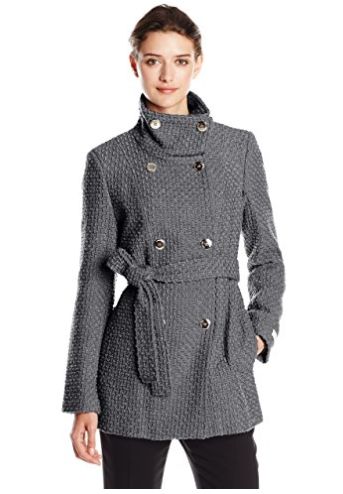  Calvin Klein 女士双排扣束腰羊毛外套2.3折 55.99加元起包邮！多色可选！