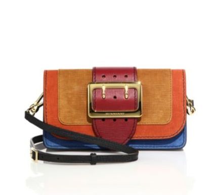  Burberry Colorblock拼色麂皮单肩包 740加元，原价 1850加元，包邮无关税！