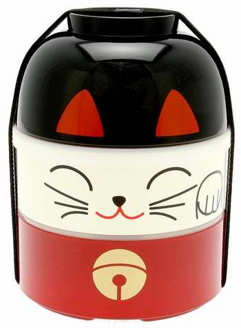  Kotobuki 280-325 超萌幸运猫 加大双层饭盒/日式便当盒 30.38加元限时特卖！