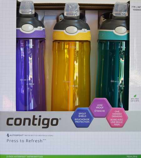  Contigo 康迪克 Autospout 750ml 运动冷饮吸管水杯3件套 37.95加元限时特卖并包邮！多色可选！