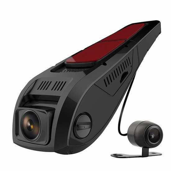  Pruveeo Q2 1.5英寸屏170度超大广角1080P高清 前后双摄像头 车载行车记录仪 67.99加元限量特卖并包邮！