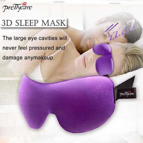  PrettyCare 3D 记忆海绵睡眠眼罩2件套 16.1加元限量特卖！