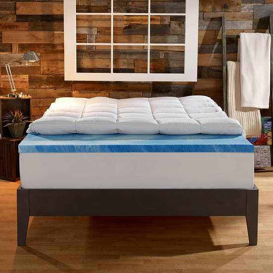  Sleep Innovations 4英寸 凝胶记忆海绵+毛绒纤维 豪华双层Queen床垫套/Topper 4.9折 178.17加元包邮！