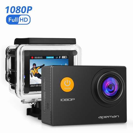  历史最低价！APEMAN 1080P 全高清超大广角运动摄像机 39.99加元包邮！