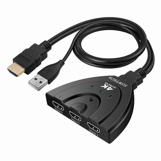  SOWTECH 4K HDMI 三转一切换器 8.99加元限量特卖！