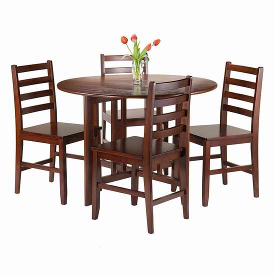  历史新低！Winsome Wood 94565 Alamo 圆形餐桌椅5件套 472.23加元限时特卖并包邮！
