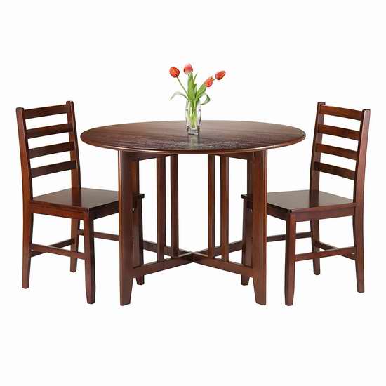  历史新低！Winsome Wood 94356 Alamo 圆形餐桌椅3件套 337.08加元限时特卖并包邮！