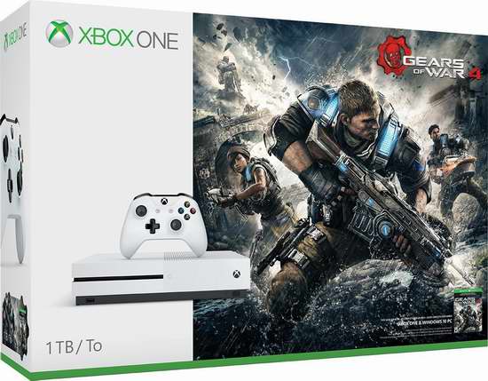  销量冠军！Xbox One 1TB 家庭娱乐游戏机 + 《战争机器4》超值套装 366加元包邮！