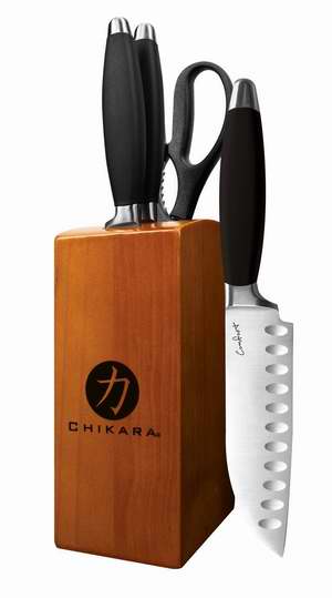  历史新低！Ginsu 05830 Chikara 日本专业舒适手柄系列不锈钢刀具组合5件套2.5折 16.75加元限时清仓！