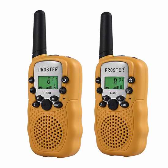  Proster Walkie Talkies 儿童远距离无线手台对讲机2件套 25.49加元限量特卖并包邮！