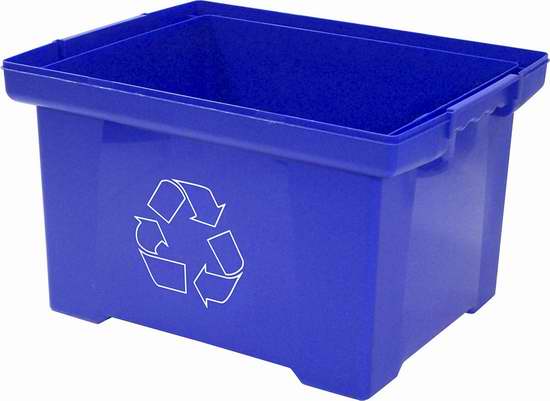  历史最低价！Storex 9加仑大容量 蓝色可回收垃圾收纳箱 7.97加元！