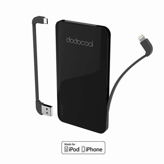  独家！dodocool MFi认证 5000mAh 超轻薄 移动电源/充电宝 23.99加元限时特卖！