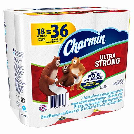  历史新低！Charmin Ultra Strong 超强双层卫生纸18卷 7.49加元限时特卖！