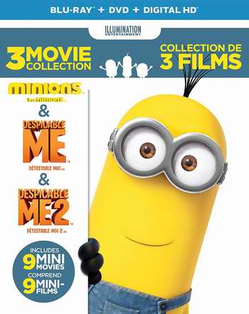  金盒头条：《Despicable Me 3-Movie 神偷奶爸1+神偷奶爸2+9部迷你电影》DVD+蓝光+UV套装 19.99-22.99加元！