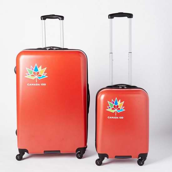  Canada 150 国庆150周年纪念版 19/29寸硬壳拉杆行李箱2件套2.8折 139.97加元包邮！两色可选！
