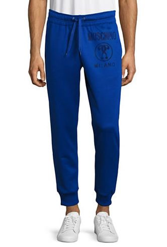  不靠别的，就靠它赚足眼球！ MOSCHINO Question Mark男士运动裤 172.5加元，原价 460加元，包邮