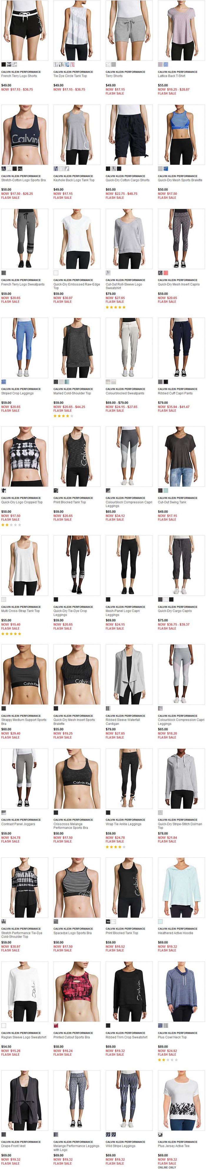 闪购！精选 44款 Calvin Klein Performance时尚运动服饰 15.26加元起特卖！