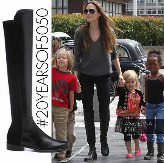  降疯了！Stuart Weitzman 5050 女式时尚平底过膝长靴清仓特卖+ 额外7折优惠！