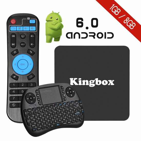  Kingbox K1 四核流媒体播放器/网络电视机顶盒+无线迷你键盘 50.99加元限量特卖并包邮！