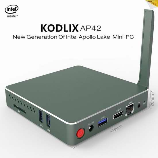 KODLIX AP42 DIY SSD 迷你PC电脑（4GB/57.5GB） 254.91加元限量特卖并包邮！