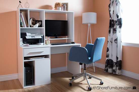  South Shore Furniture Annexe 纯白色电脑桌/书桌 146.74加元限量特卖并包邮！