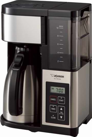  历史新低！Zojirushi 象印 EC-YSC100-XB 10杯量家用咖啡机+不锈钢真空保温壶6.2折 155.98加元包邮！